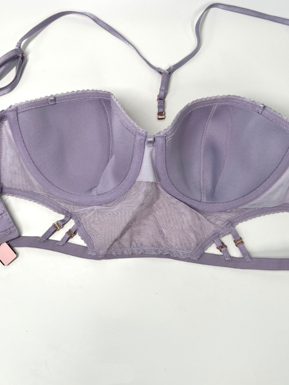 Victoria's Secret Very Sexy Long Line Lilac Lace Bustier Bra 32D NEW - Picture 14 of 16